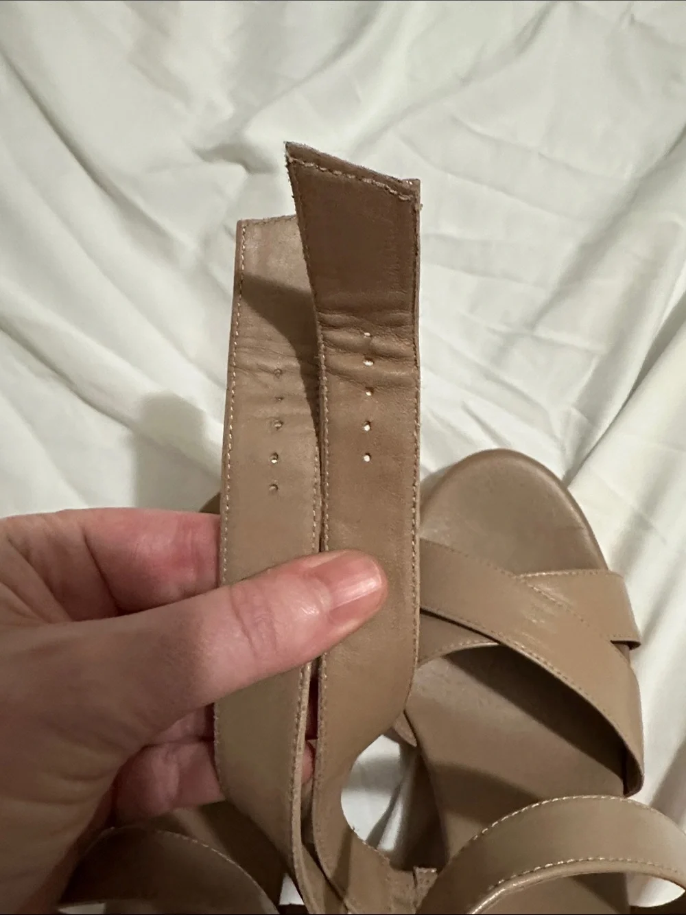 Cole Haan Taupe Cork Wedge Sandals Size 8B